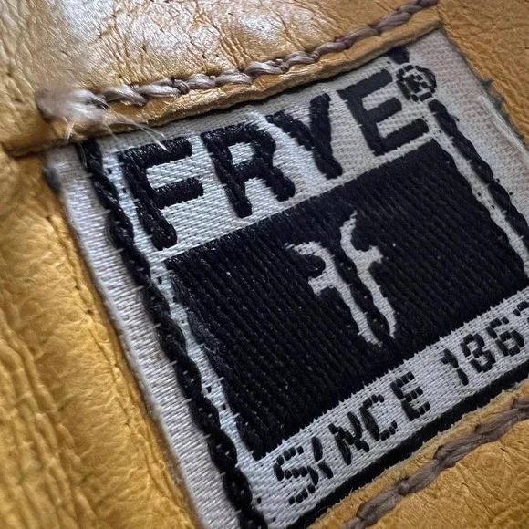 Frye Sabrina Engineer Moto Boots Black Leather Buckle USA Vintage 7M - Picture 8 of 11